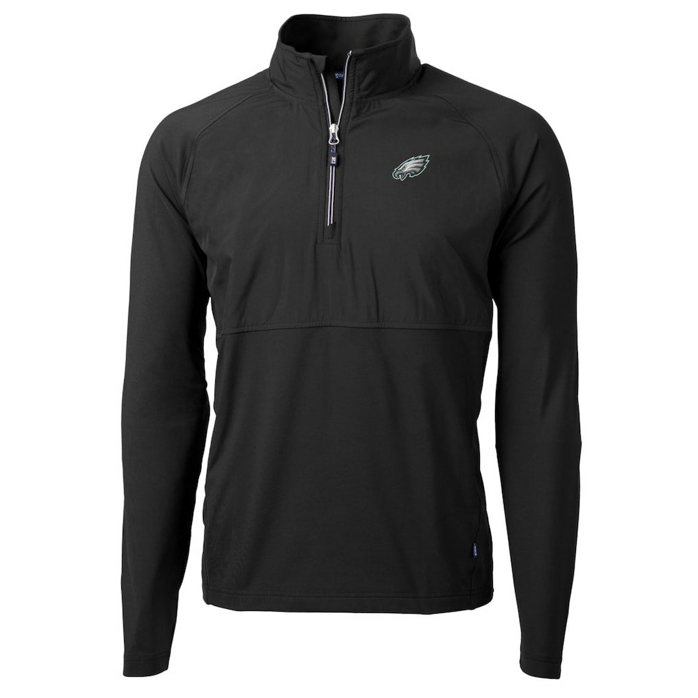 NFL Philadelphia Eagles Cutter & Buck Adapt Eco Knit Hybrid Recycled Quarter-Zip Raglan Jacket