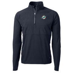 NFL Miami Dolphins Cutter & Buck Adapt Eco Knit Hybrid Recycled Quarter-Zip Raglan Jacket
