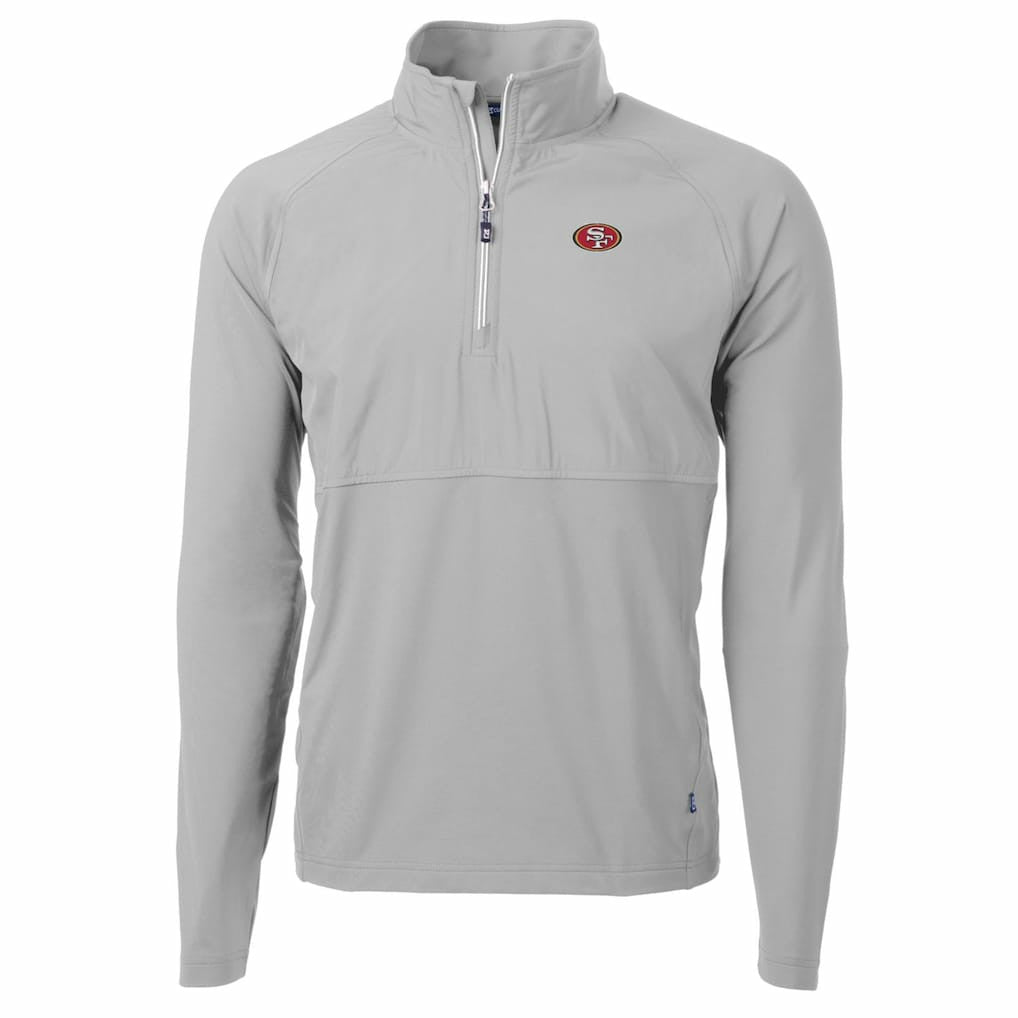 NFL San Francisco 49ers Cutter & Buck Adapt Eco Knit Hybrid Recycled Quarter-Zip Raglan Jacket