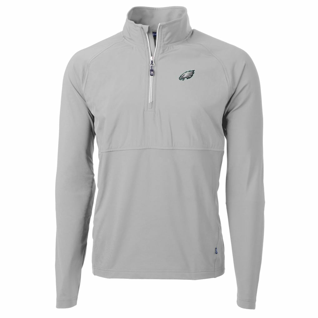 NFL Philadelphia Eagles Cutter & Buck Adapt Eco Knit Hybrid Recycled Quarter-Zip Raglan Jacket