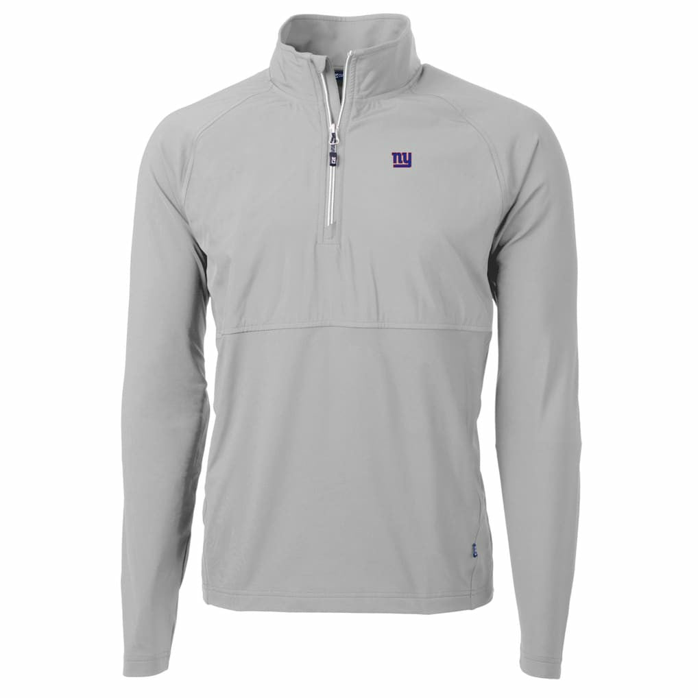 NFL New York Giants Cutter & Buck Adapt Eco Knit Hybrid Recycled Quarter-Zip Raglan Jacket