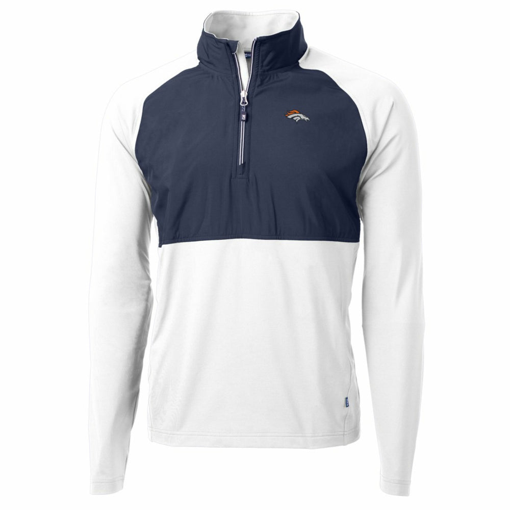 NFL Denver Broncos Cutter & Buck Adapt Eco Knit Hybrid Recycled Quarter-Zip Raglan Jacket