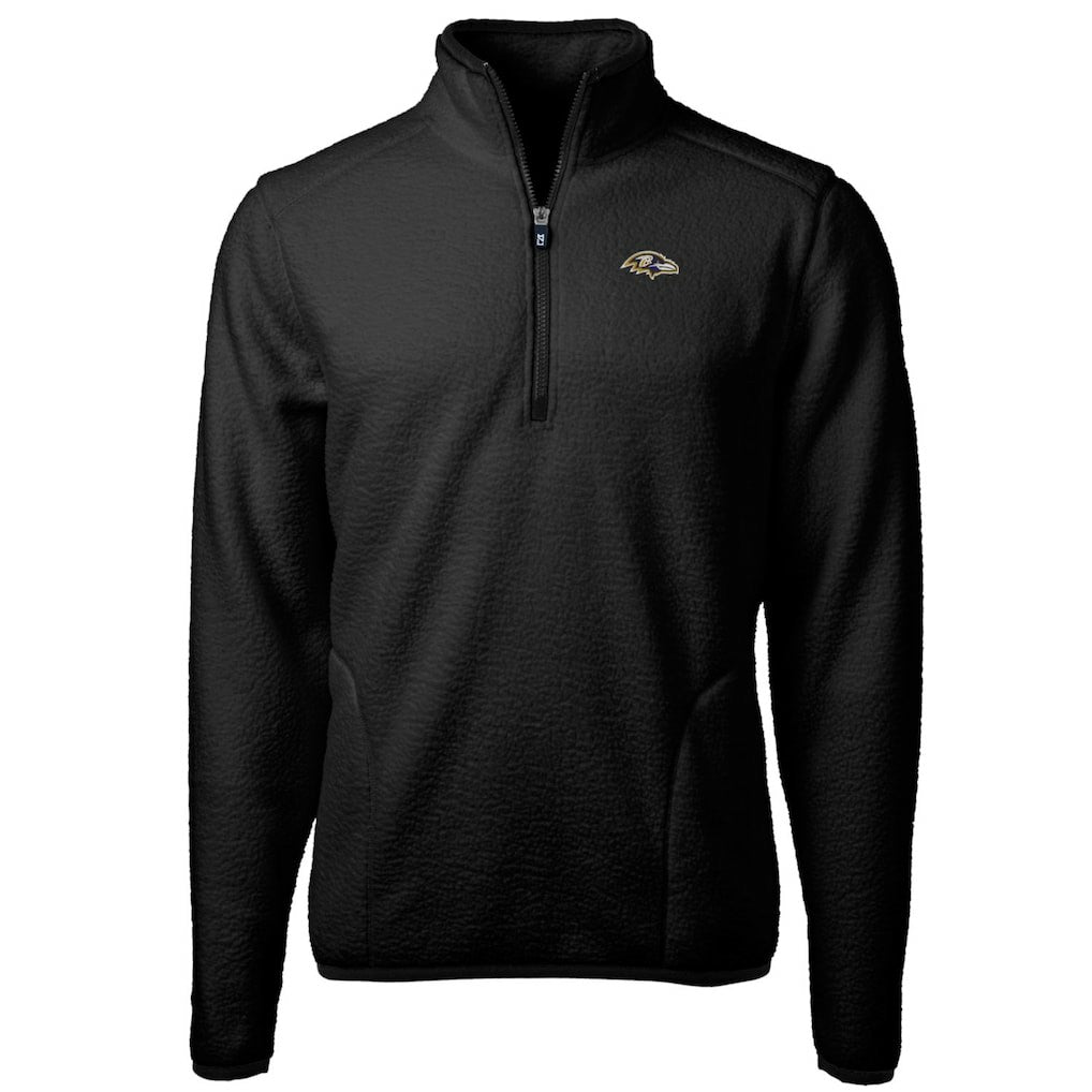 NFL Baltimore Ravens Cutter & Buck Big & Tall Cascade Eco Sherpa Fleece Quarter-Zip Pullover Jacket