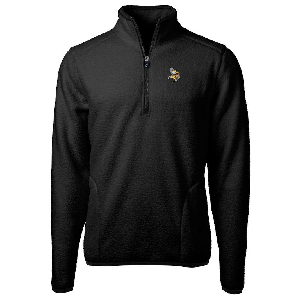NFL Minnesota Vikings Cutter & Buck Big & Tall Cascade Eco Sherpa Fleece Quarter-Zip Pullover Jacket