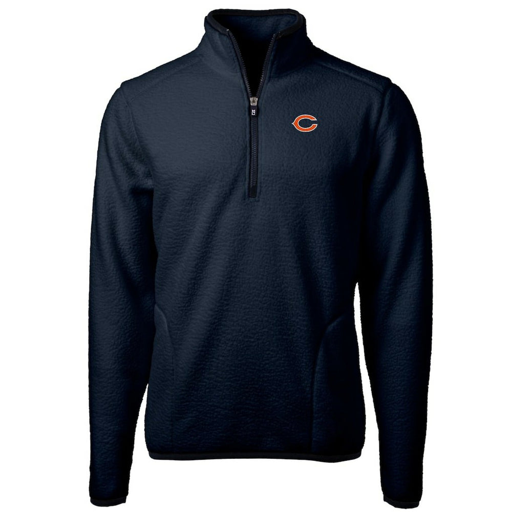 NFL Chicago Bears Cutter & Buck Big & Tall Cascade Eco Sherpa Fleece Quarter-Zip Pullover Jacket