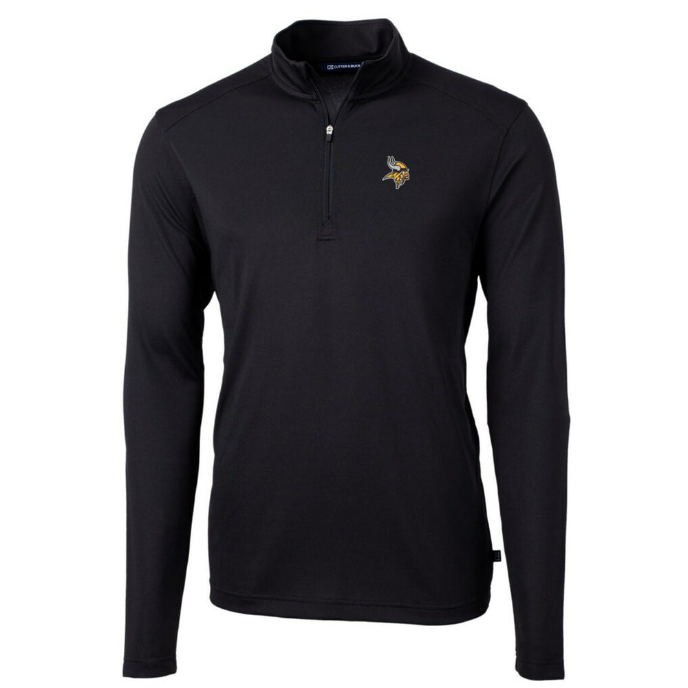NFL Minnesota Vikings Cutter & Buck Big & Tall Virtue Eco Pique Quarter-Zip Pullover Jacket
