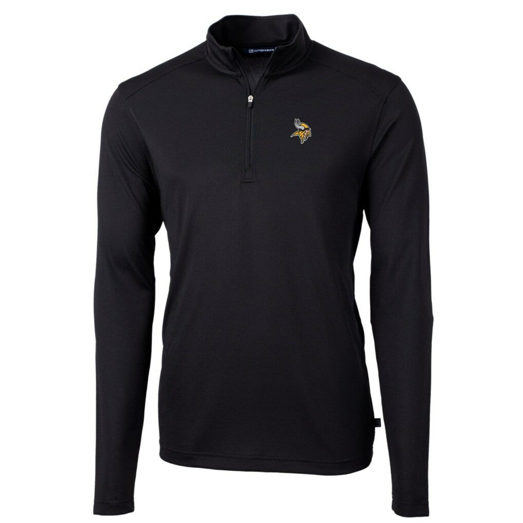 NFL Minnesota Vikings Cutter & Buck Big & Tall Virtue Eco Pique Quarter-Zip Pullover Jacket