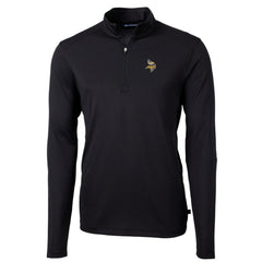 NFL Minnesota Vikings Cutter & Buck Big & Tall Virtue Eco Pique Quarter-Zip Pullover Jacket
