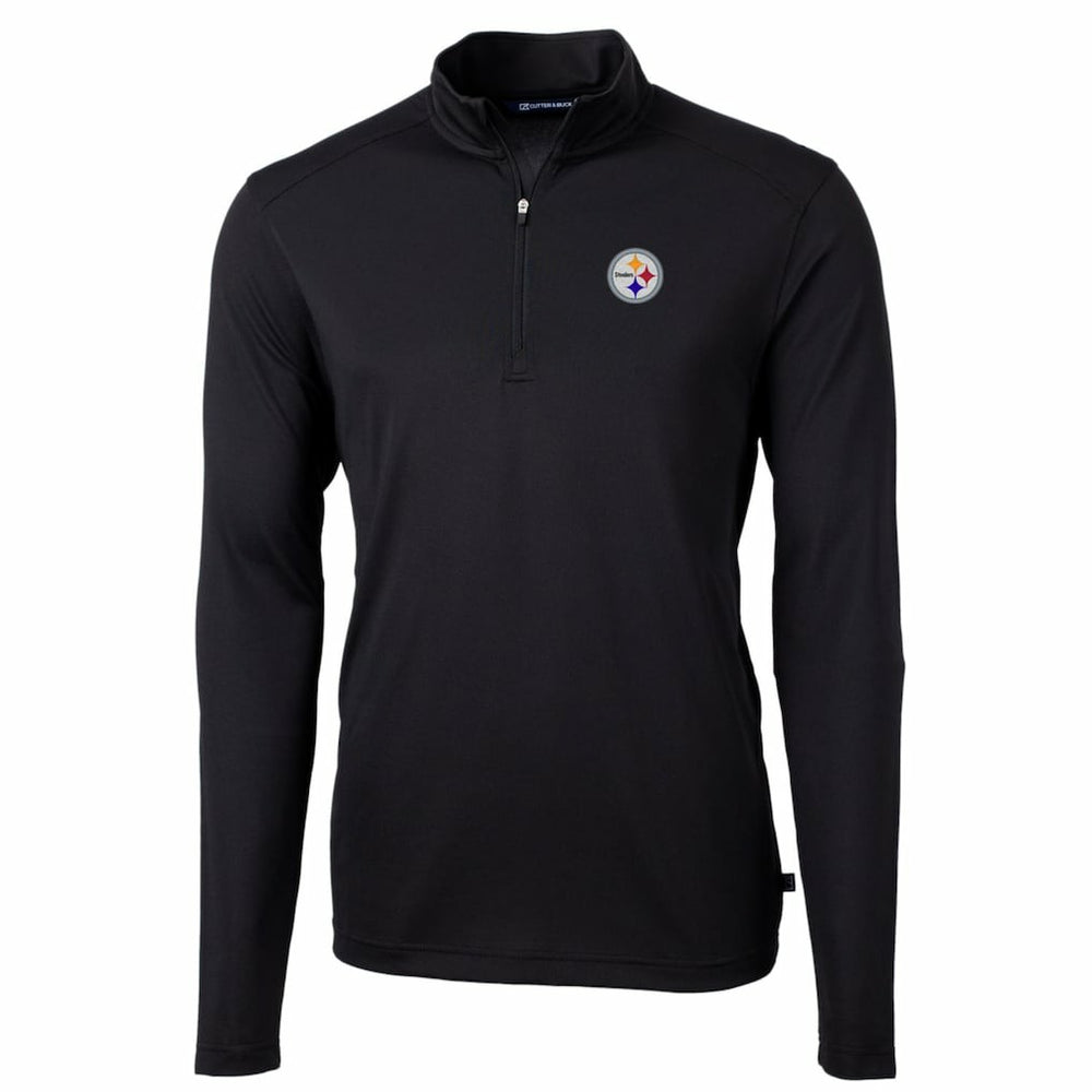NFL Pittsburgh Steelers Cutter & Buck Big & Tall Virtue Eco Pique Quarter-Zip Pullover Jacket