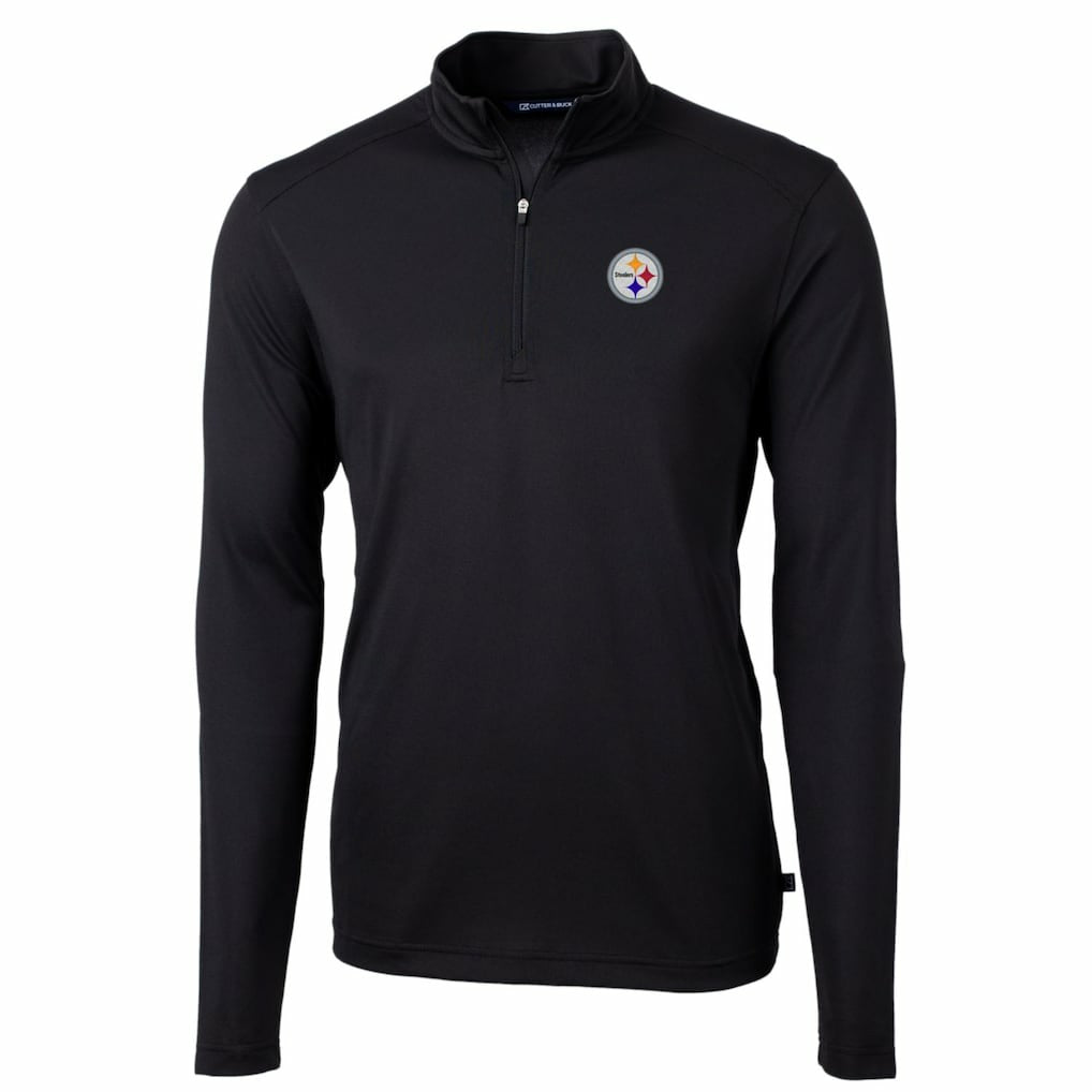 NFL Pittsburgh Steelers Cutter & Buck Big & Tall Virtue Eco Pique Quarter-Zip Pullover Jacket