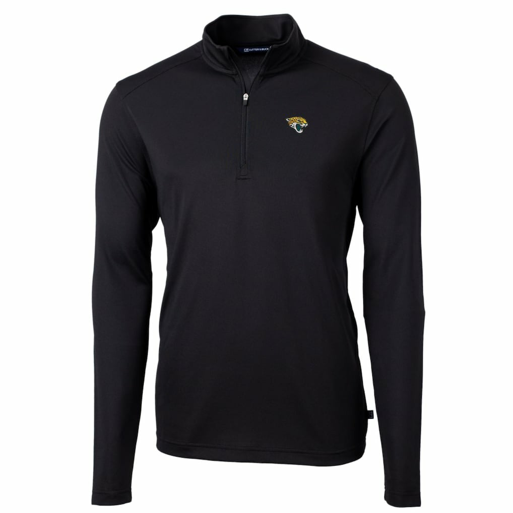 NFL Jacksonville Jaguars Cutter & Buck Big & Tall Virtue Eco Pique Quarter-Zip Pullover Jacket