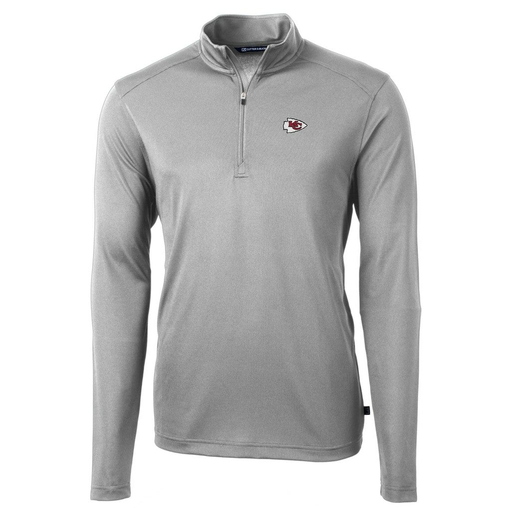 NFL Kansas City Chiefs Cutter & Buck Big & Tall Virtue Eco Pique Quarter-Zip Pullover Jacket