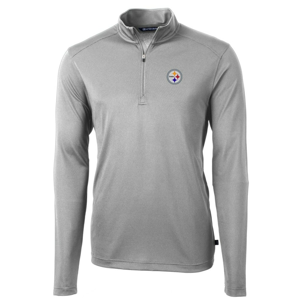 NFL Pittsburgh Steelers Cutter & Buck Big & Tall Virtue Eco Pique Quarter-Zip Pullover Jacket