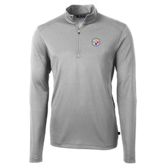 NFL Pittsburgh Steelers Cutter & Buck Big & Tall Virtue Eco Pique Quarter-Zip Pullover Jacket