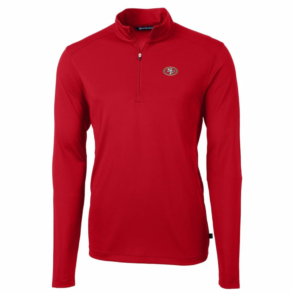 NFL San Francisco 49ers Cutter & Buck Big & Tall Virtue Eco Pique Quarter-Zip Pullover Jacket