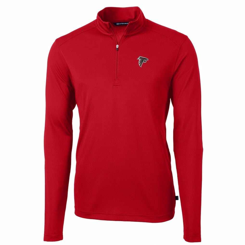 NFL Atlanta Falcons Cutter & Buck Big & Tall Virtue Eco Pique Quarter-Zip Pullover Jacket