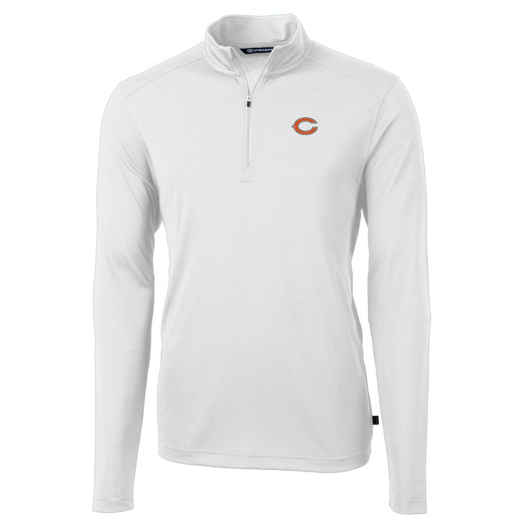NFL Chicago Bears Cutter & Buck Big & Tall Virtue Eco Pique Quarter-Zip Pullover Jacket