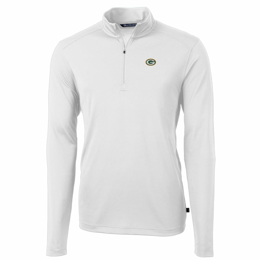 NFL Green Bay Packers Cutter & Buck Big & Tall Virtue Eco Pique Quarter-Zip Pullover Jacket