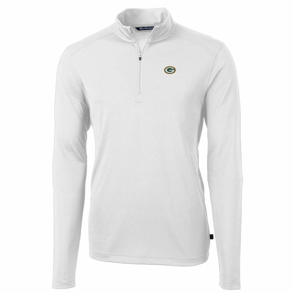 NFL Green Bay Packers Cutter & Buck Big & Tall Virtue Eco Pique Quarter-Zip Pullover Jacket