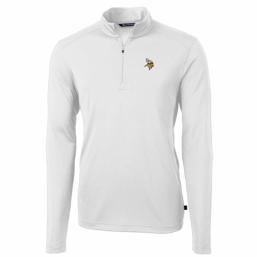 NFL Minnesota Vikings Cutter & Buck Big & Tall Virtue Eco Pique Quarter-Zip Pullover Jacket