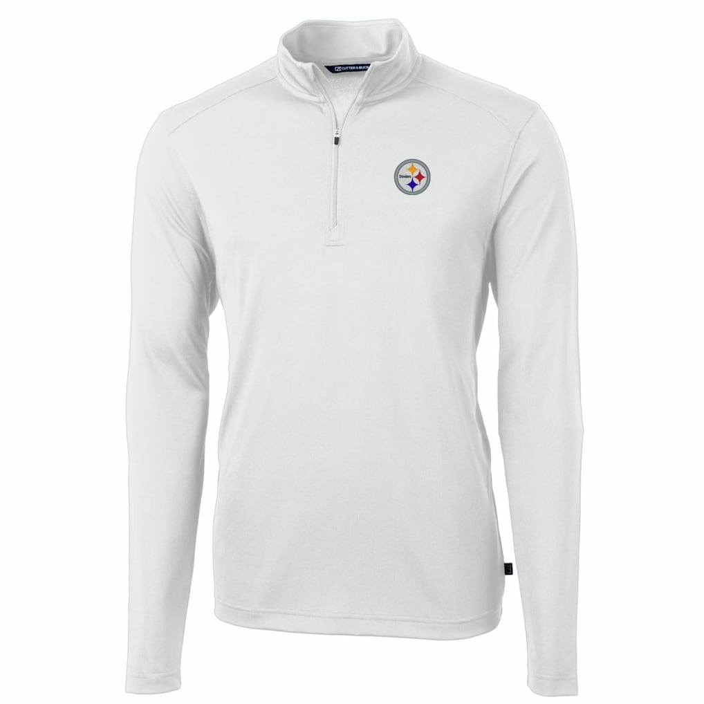 NFL Pittsburgh Steelers Cutter & Buck Big & Tall Virtue Eco Pique Quarter-Zip Pullover Jacket