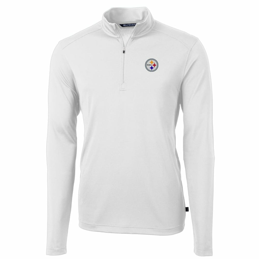 NFL Pittsburgh Steelers Cutter & Buck Big & Tall Virtue Eco Pique Quarter-Zip Pullover Jacket