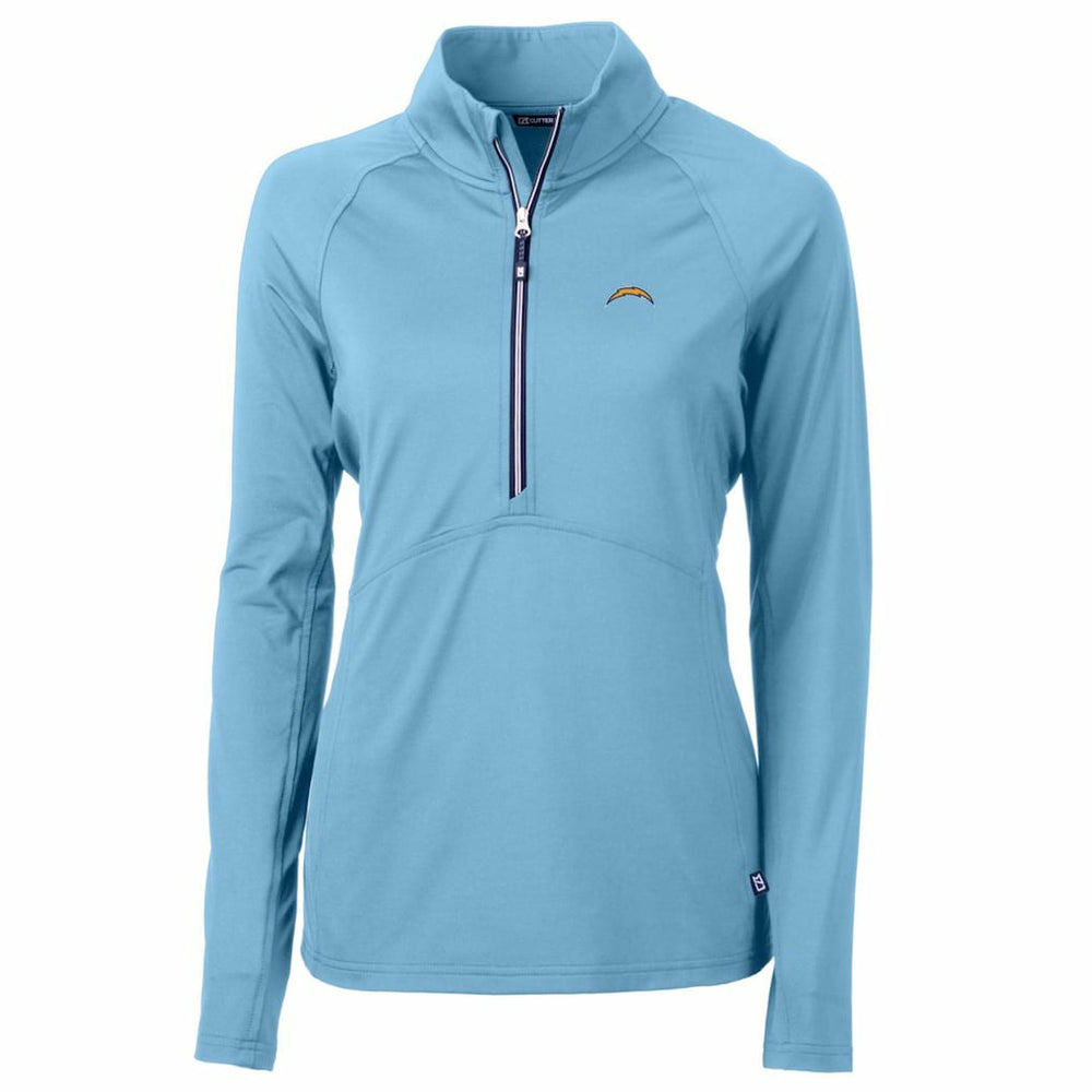 NFL Los Angeles Chargers Cutter & Buck Women's Adapt Eco Knit Stretch Recycled Half-Zip Pullover Top