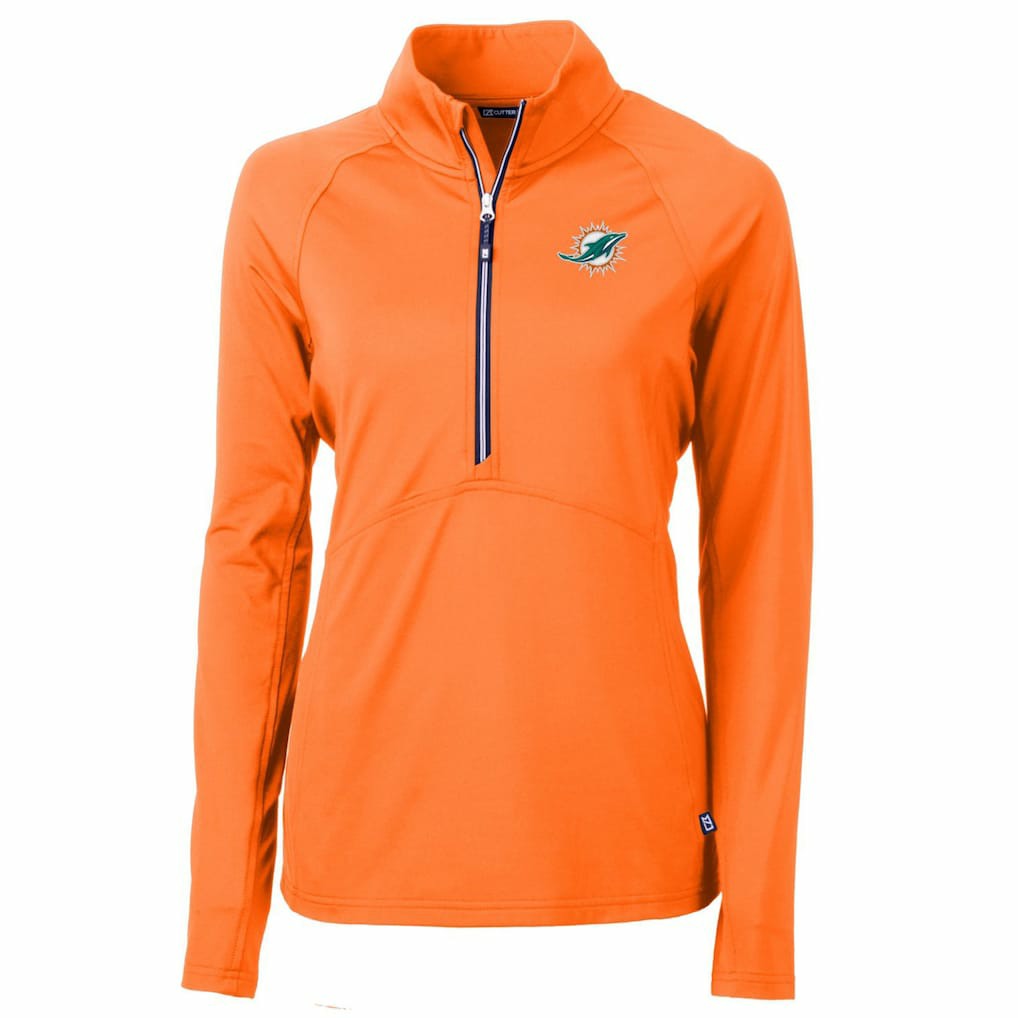 NFL Miami Dolphins Cutter & Buck Women's Adapt Eco Knit Stretch Recycled Half-Zip Pullover Top