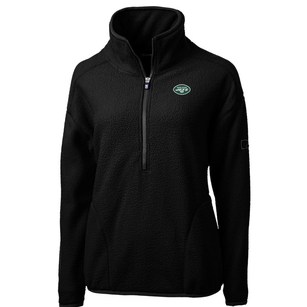 NFL New York Jets Cutter & Buck Women's Cascade Eco Sherpa Fleece Half-Zip Pullover Jacket