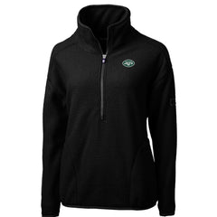 NFL New York Jets Cutter & Buck Women's Cascade Eco Sherpa Fleece Half-Zip Pullover Jacket