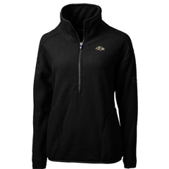 NFL Baltimore Ravens Cutter & Buck Women's Cascade Eco Sherpa Fleece Half-Zip Pullover Jacket