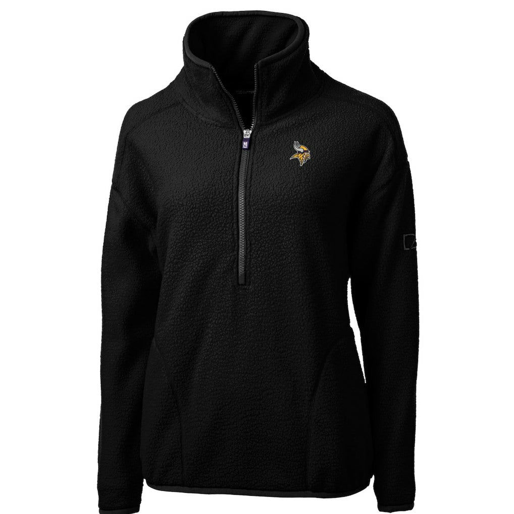 NFL Minnesota Vikings Cutter & Buck Women's Cascade Eco Sherpa Fleece Half-Zip Pullover Jacket