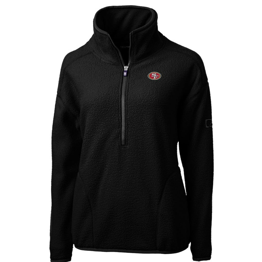 NFL San Francisco 49ers Cutter & Buck Women's Cascade Eco Sherpa Fleece Half-Zip Pullover Jacket