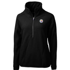 NFL Pittsburgh Steelers Cutter & Buck Women's Cascade Eco Sherpa Fleece Half-Zip Pullover Jacket