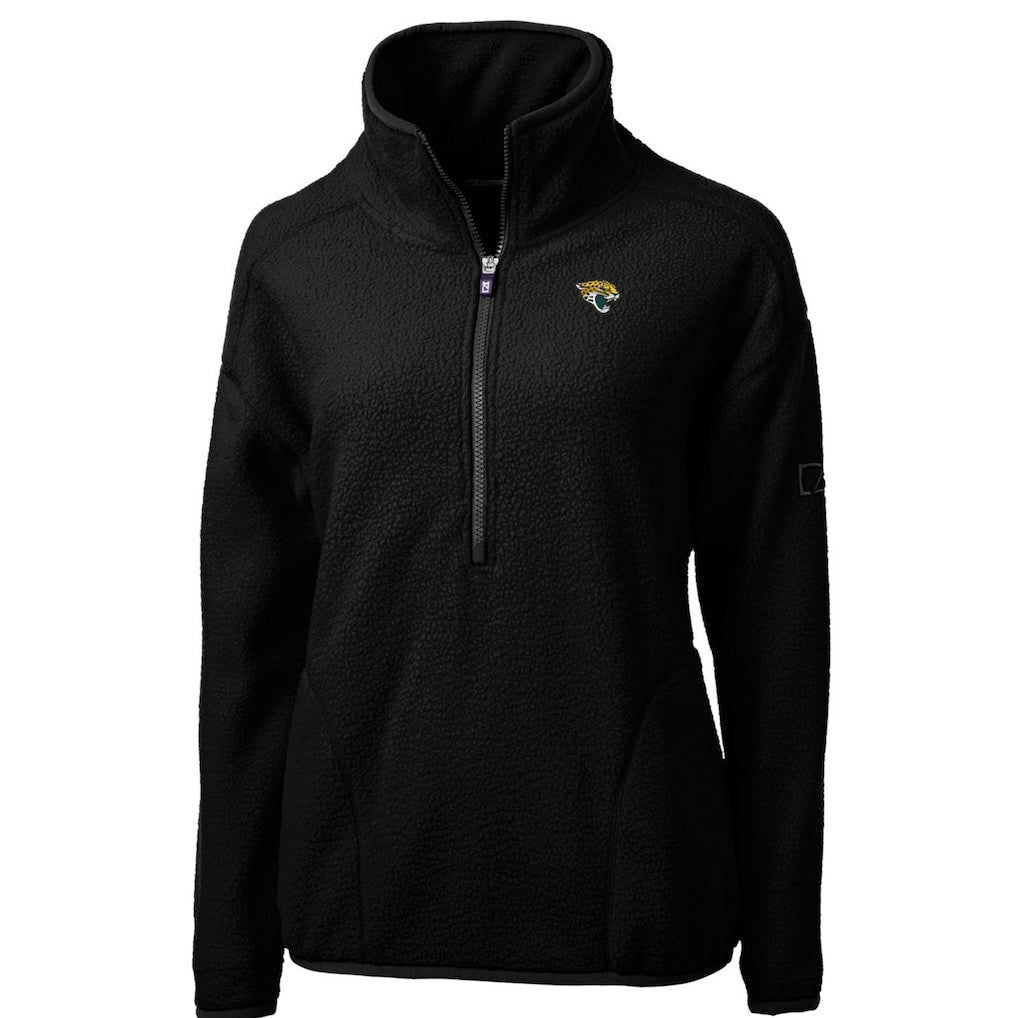 NFL Jacksonville Jaguars Cutter & Buck Women's Cascade Eco Sherpa Fleece Half-Zip Pullover Jacket