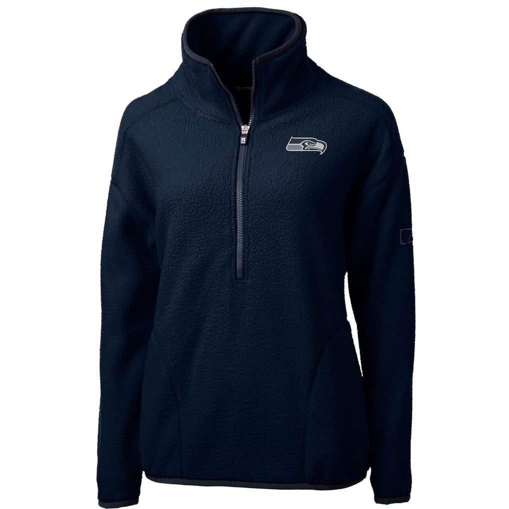 NFL Seattle Seahawks Cutter & Buck Women's Cascade Eco Sherpa Fleece Half-Zip Pullover Jacket
