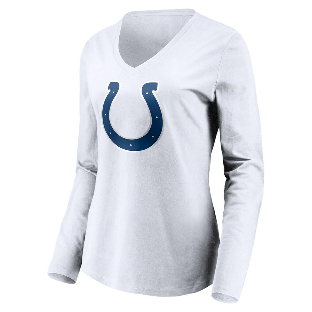 NFL Indianapolis Colts Women's Team Authentic Logo Personalized Name & Number V-Neck Long Sleeve T-Shirt