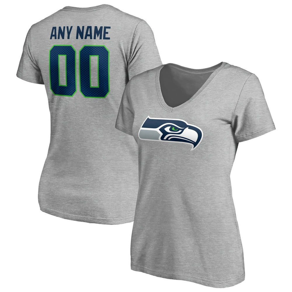 NFL Seattle Seahawks Women's Team Authentic Custom V-Neck T-Shirt