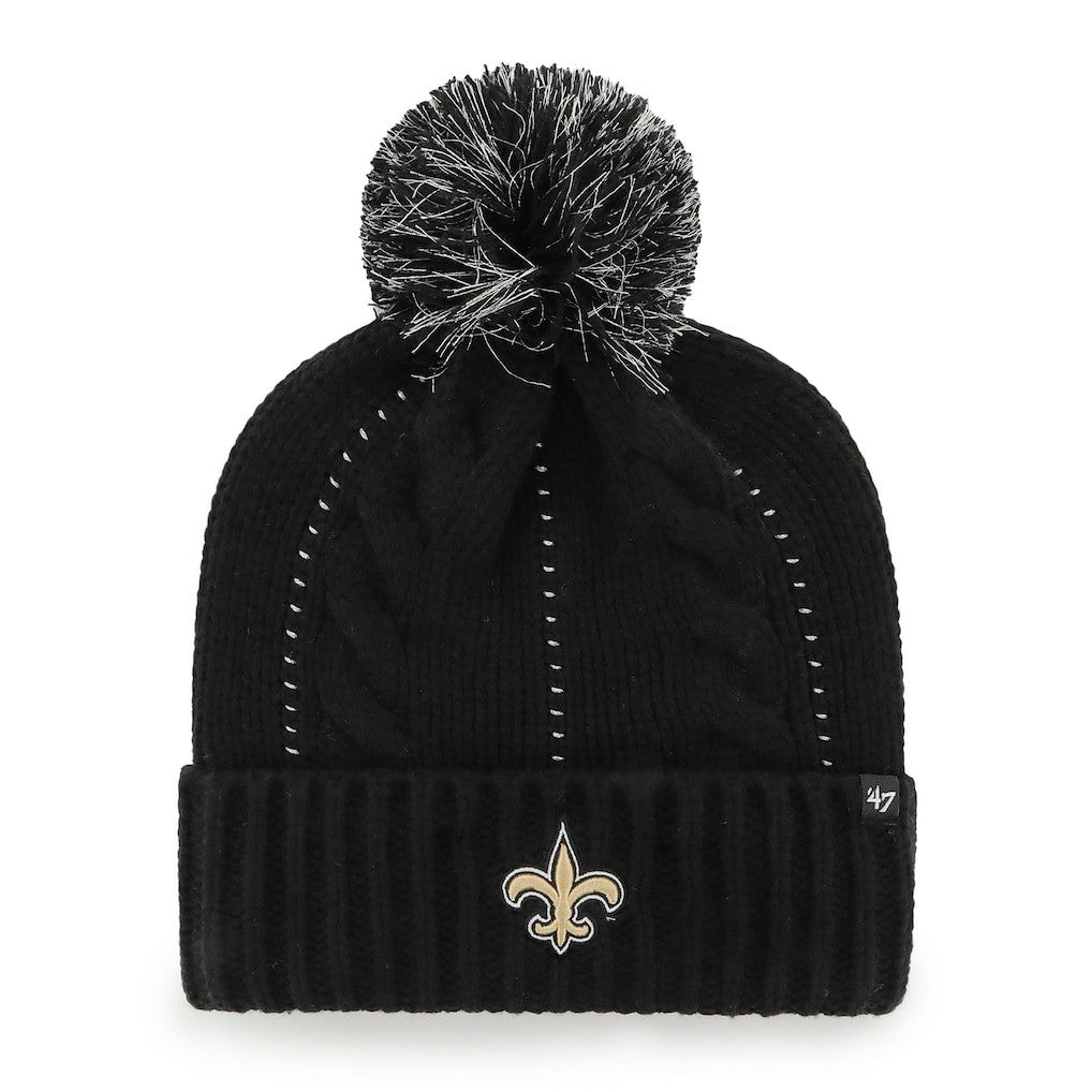 NFL New Orleans Saints '47 Women's Bauble Cuffed Knit Hat with Pom