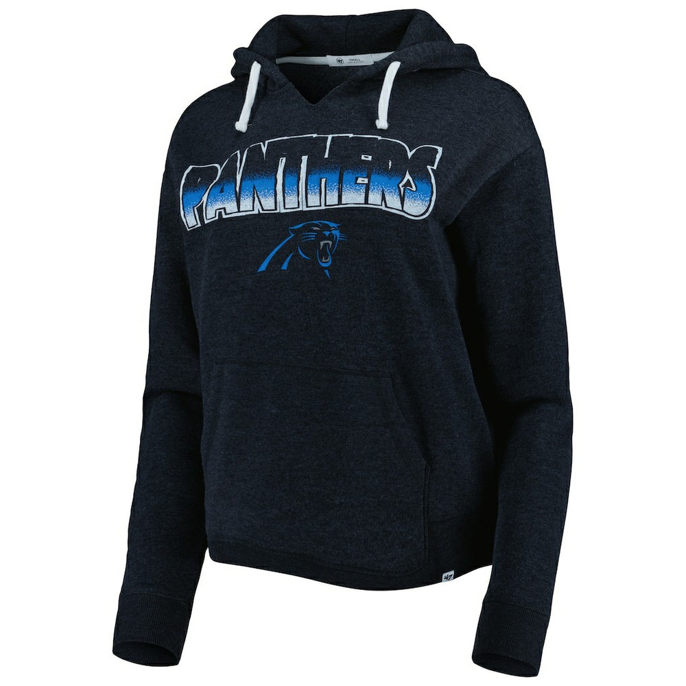 NFL Carolina Panthers '47 Women's Color Rise Kennedy Notch Neck Pullover Hoodie