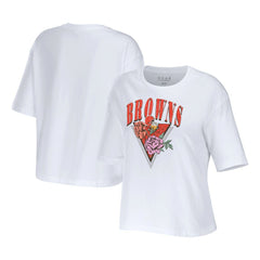 NFL Cleveland Browns WEAR by Erin Andrews Women's Boxy Floral Cropped T-Shirt