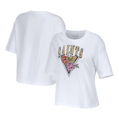 NFL New Orleans Saints WEAR by Erin Andrews Women's Boxy Floral Cropped T-Shirt