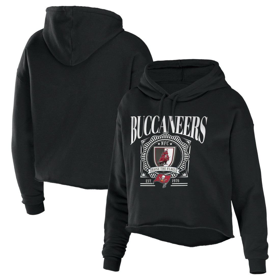 NFL Tampa Bay Buccaneers WEAR by Erin Andrews Women's Cropped Sponge Fleece Pullover Hoodie