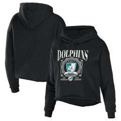 NFL Miami Dolphins WEAR by Erin Andrews Women's Cropped Sponge Fleece Pullover Hoodie