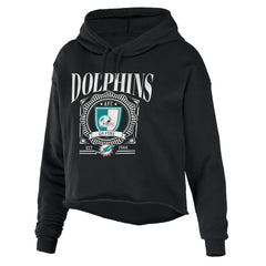 NFL Miami Dolphins WEAR by Erin Andrews Women's Cropped Sponge Fleece Pullover Hoodie