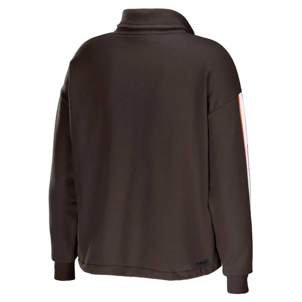 NFL Cleveland Browns WEAR by Erin Andrews Women's Logo Stripe Half-Zip Top