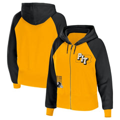 NFL Pittsburgh Steelers WEAR by Erin Andrews Women's Colorblock Lightweight Full-Zip Hoodie