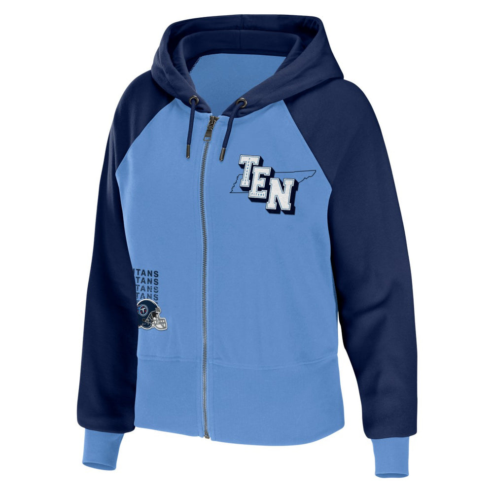 NFL Tennessee Titans WEAR by Erin Andrews Women's Colorblock Lightweight Full-Zip Hoodie