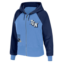 NFL Tennessee Titans WEAR by Erin Andrews Women's Colorblock Lightweight Full-Zip Hoodie