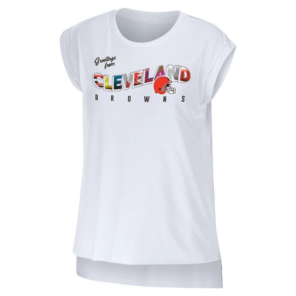 NFL Cleveland Browns WEAR by Erin Andrews Women's Greetings From Muscle T-Shirt